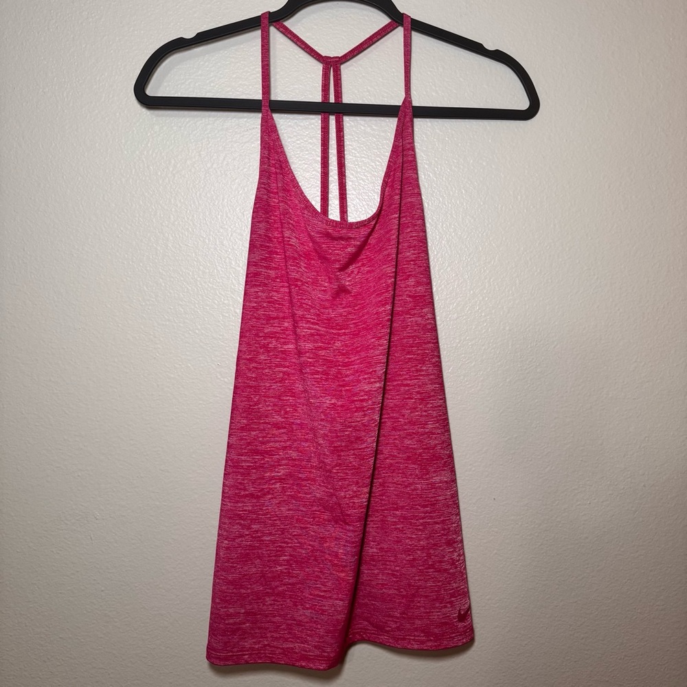 Nike Dri-FIT Pink Strappy Back Tank Top Large Workout Athletic Top